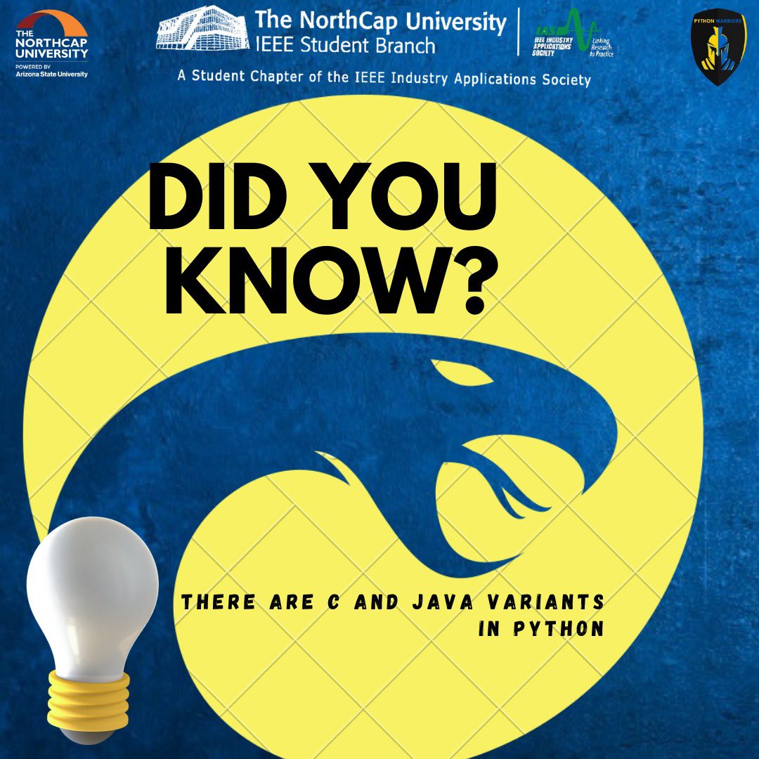 pythonwarriors_'s tweet image. Did you know...?
Like and share with your friends and follow for daily updates✨✨
#python #pythonprogramming #ncu #ieee #ieeeias