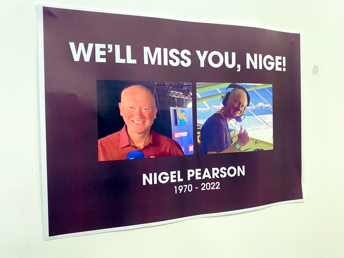 Watford paying tribute to @NigelPearson in the media suite 

We will all miss you, Nige ♥️ 

#WatfordFC