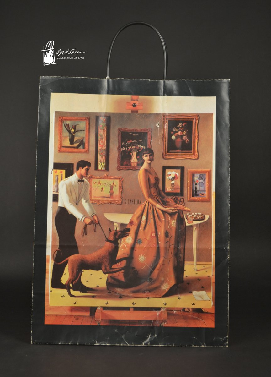 106/365: Today's bag was part of Bloomingdale's 'Spain: Europe's Rising Star' campaign that launched in September 1990 under the art direction of Robert Valentine. The featured image presents a photograph of an easel holding a painting by artist Sigfrido Martin Begué.