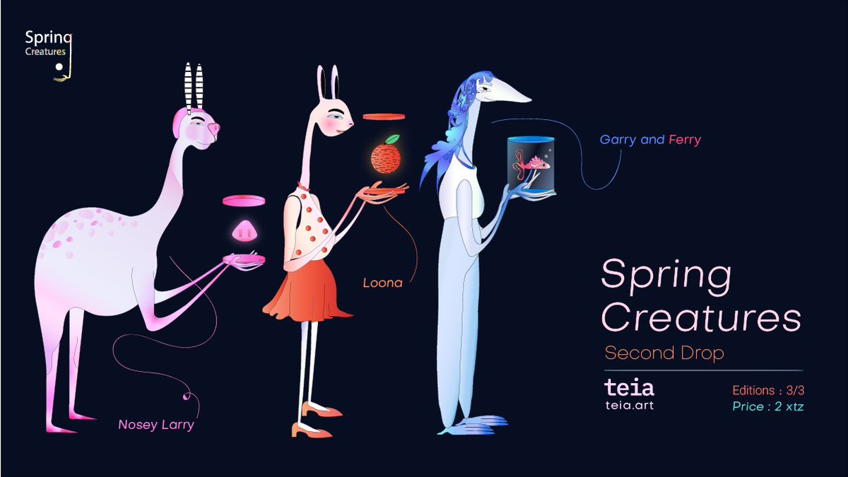 edenftCreatures's tweet photo. This week drop I've Got Nosey Larry, Loona and Garry the formal Wave, From My Spring Creatures For you .
#tezos #nftbabies #teiaart #NFTSPACESHIP #NFT_shill #NFT #illustration #characterdesign 

https://t.co/jDyQsyFCwF https://t.co/Ud4KWTsRQL