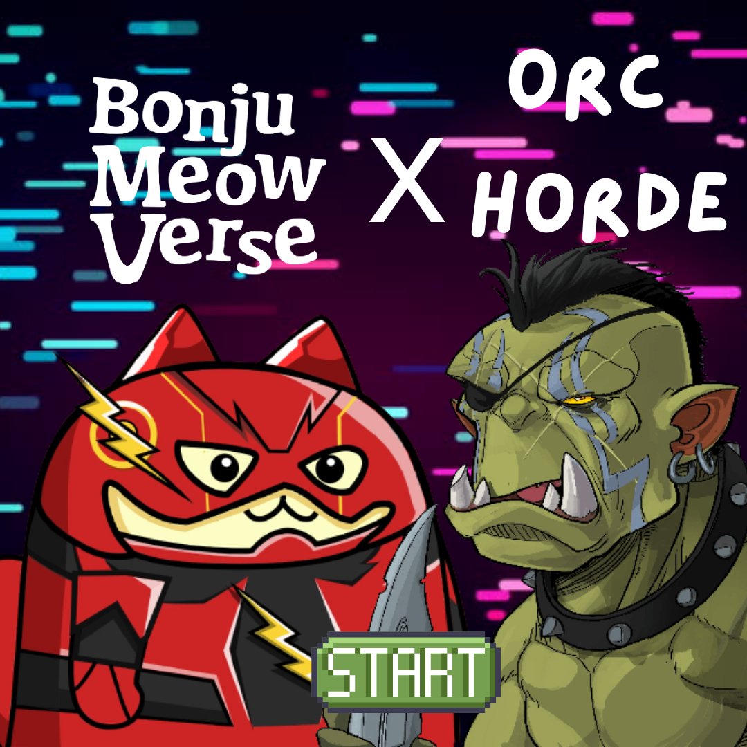 BonjuNft's tweet photo. ✨WL Giveaway✨
🏆Bonju MeowVerse NFT x The Orc Horde🏆

🎁 5 x Bonju MeowVerse NFT WL
🎁 5 x The Orc Horde WL

How to enter✅:

1⃣ Follow @BonjuNft &amp; @OrcHorde
2⃣ RT &amp; Like 
3⃣Tag 3 friends

⏰Winner in 24 hour!

#NFT #NFTs #NFTGiveaway #NFTCommmunity #NFTcollections https://t.co/JSSiERr4Hv