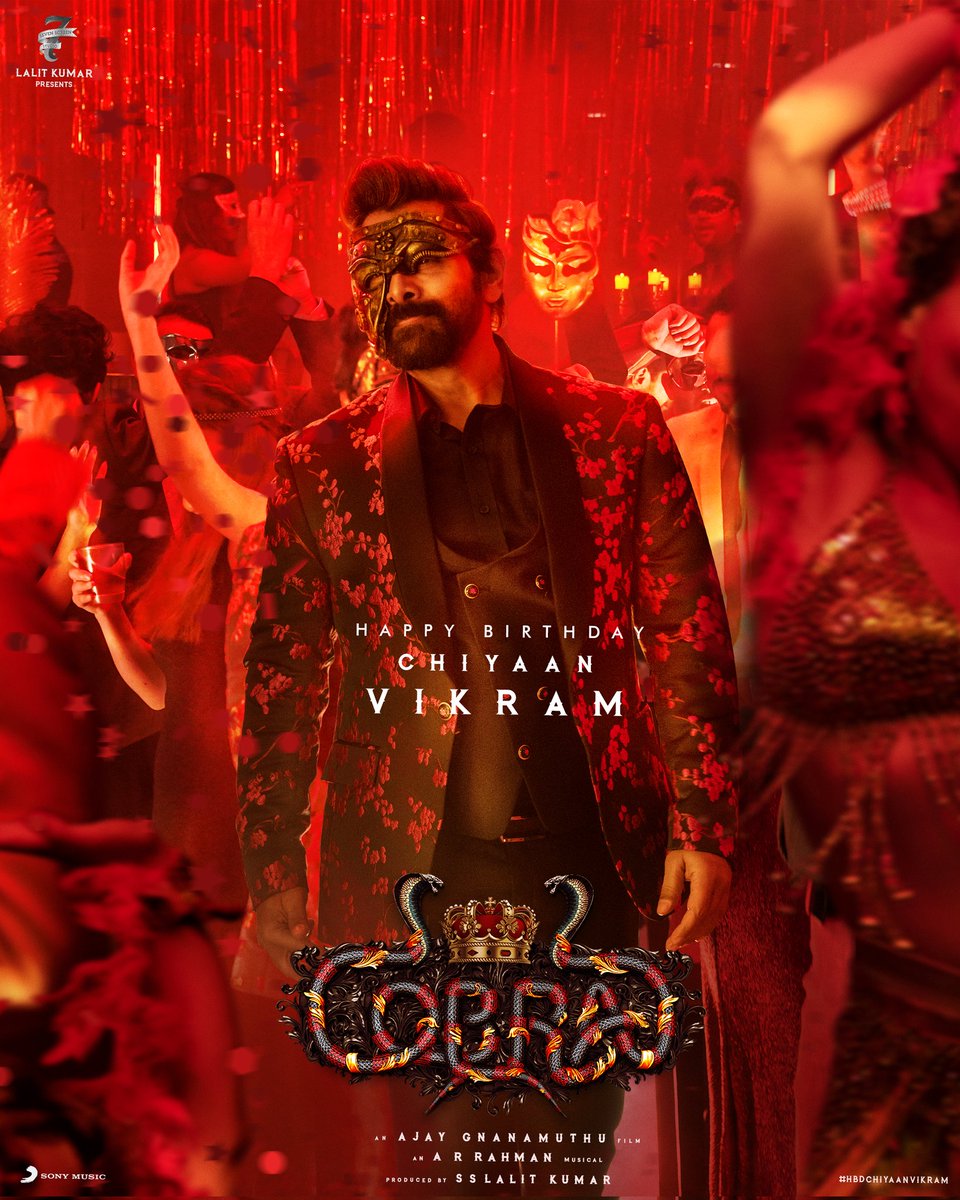 7screenstudio's tweet photo. Wishing the Iconic,Super Talented and the Most Inspiring #ChiyaanVikram sir a fantastic birthday 🎂 

#Cobra 2nd Single Announcement  Tomorrow on #Chiyaan's birthday 🥁 #April17

An @AjayGnanamuthu Film 🎬
An @arrahman Musical 🥁

@SonyMusicSouth @proyuvraaj 

#HBDChiyaanVikram https://t.co/LDzhQXkuHQ