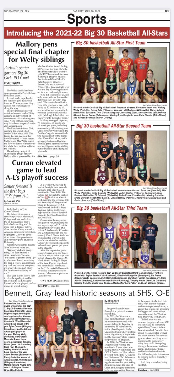 EraSportsNow's tweet photo. Don’t miss today’s Era sports section, where you’ll meet the Big 30 basketball all-star teams.

Player profiles, features on award winners and more can be found inside👇🏻 https://t.co/QUqijBONu1 https://t.co/nwiau3Xyug
