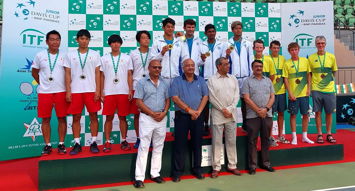Today team India made history by winning the Junior Davis Cup Asia Oceania Final Qualifying 2022 
#TeamIndia
#JuniorDavisCup 
#AITATennis 🇮🇳🎾