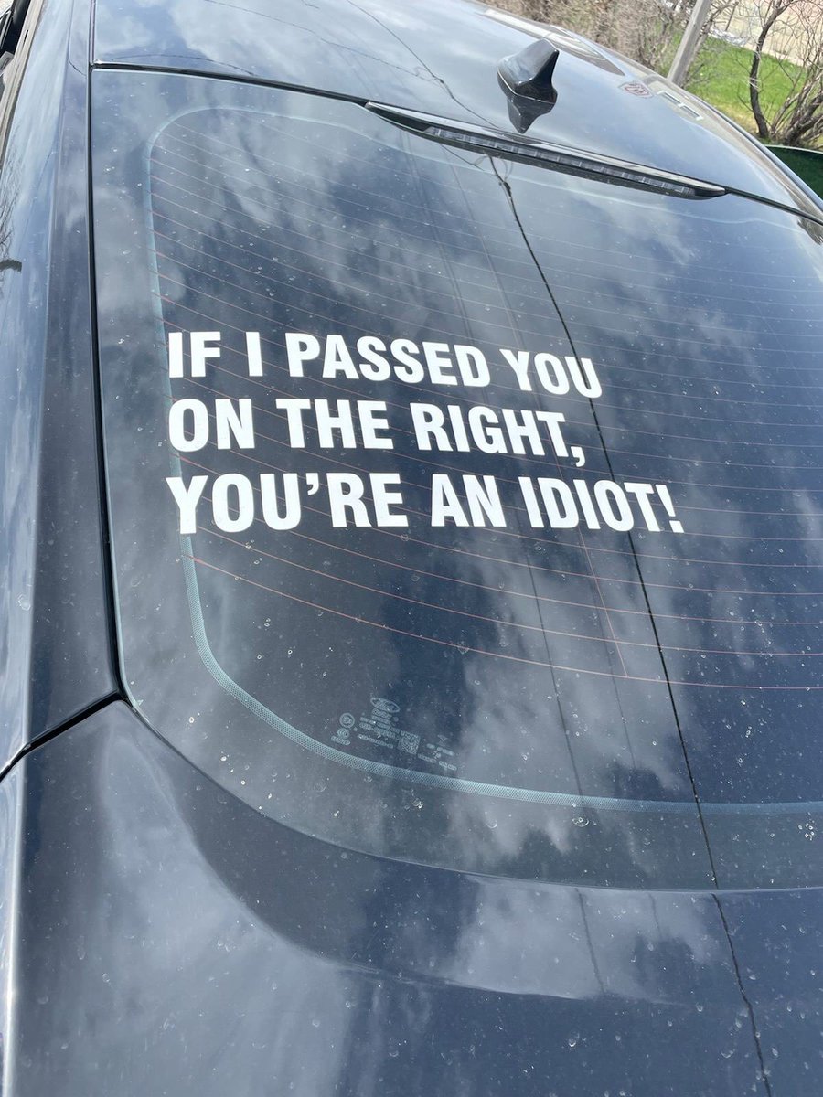PRPRoadSafety's tweet photo. This vehicle passed Cst Montgomery traveling  62km/h over the limit in Mississauga. Cst. Montgomery took this message written on the rear window to heart. Vehicle Impounded and license suspended. #PeelPolice #Speeding #TakeThePledgePeel #VisionZero #DriveSafe https://t.co/B9Hr8tQo2T