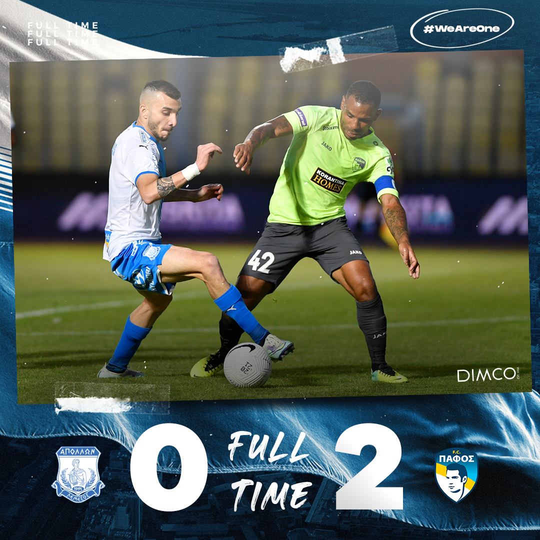 APOLLONOFFICIAL's tweet photo. ⏱ #FullTime | 0⃣ - 2⃣ | ΤΕΛΟΣ ΑΓΩΝΑ 🔵⚪
#ApollonFC #WeAreOne #ApolPaf https://t.co/2XeWJ5STnf