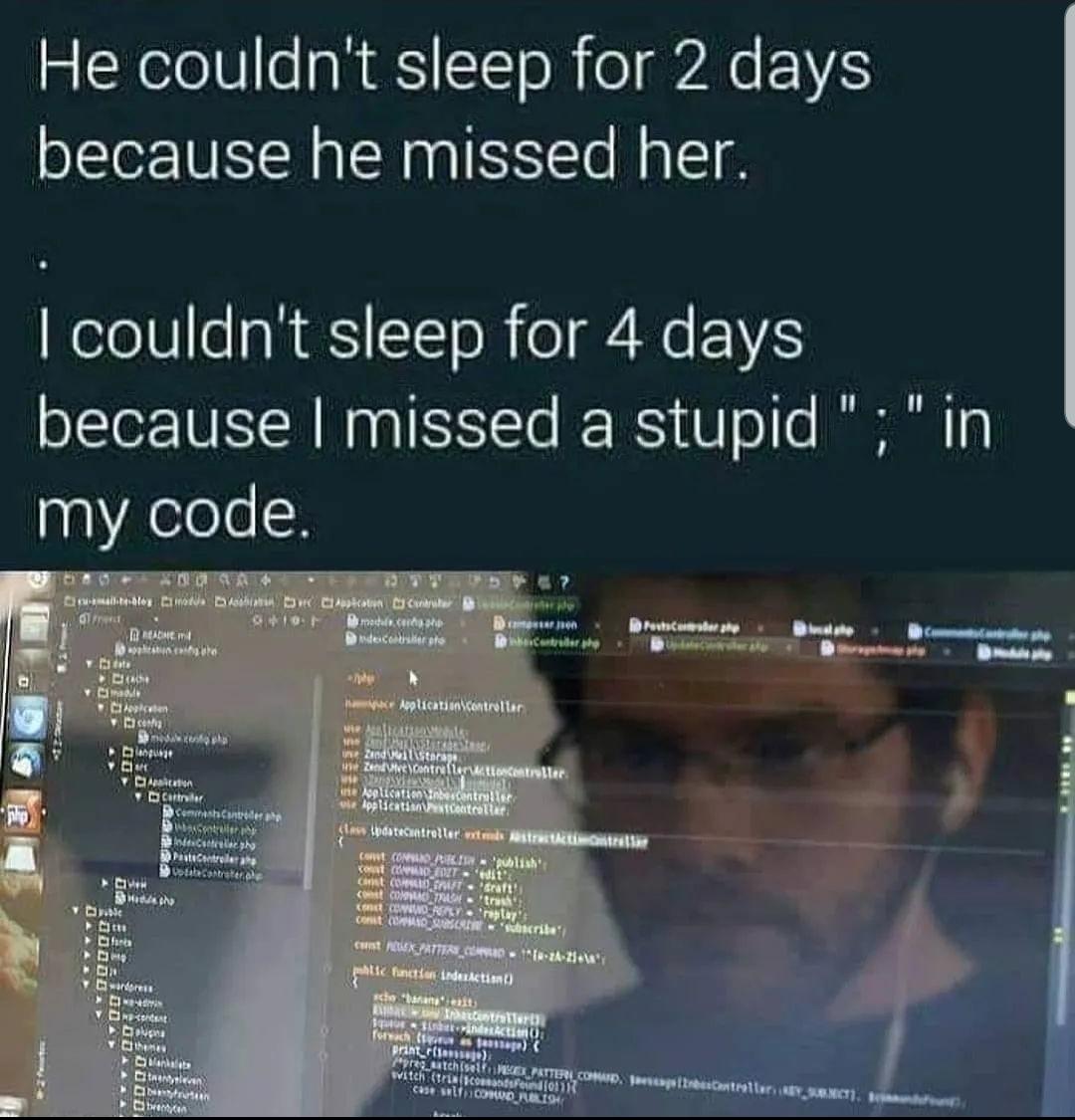 AISciencesLearn's tweet image. Relatable?
.
.
.
.
.
#developerproblems #Programming #programminglife #Bug #Error #computerscience #coding #coderlife #softwaredeveloper #AISciences #memes #humor