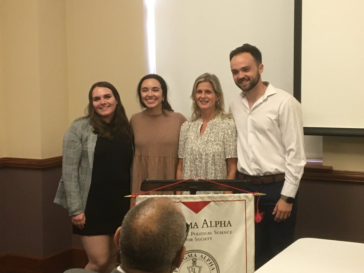 Congratulations to our <a href="/ucabears/">University of Central Arkansas</a> Outstanding Students in International Studies, Public Administration, and Political Science! 

Public Administration: Montana Cramer, Aurora King, and Logan Smedley. 

With Dr. Kim Hoffman