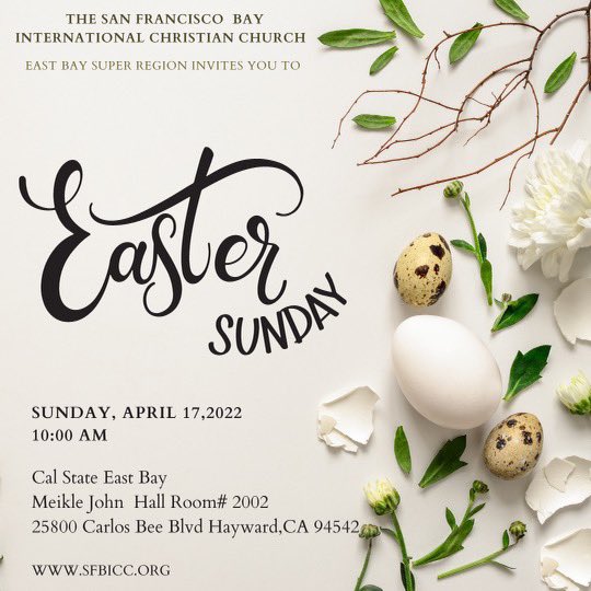 realEricSchram's tweet photo. If you are in the SF Bay Area, come and join us for Easter Sunday! #sfbicc https://t.co/CpSymoumOV