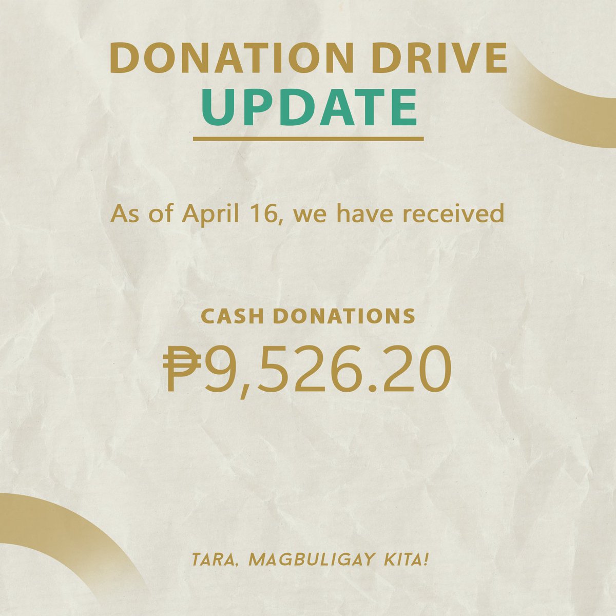 inhalejandro's tweet photo. As of April 16, 2022, 11:30 PM, we have already accumulated โฑ9,526.20 worth of money ! We're still accepting donations!
#AbuyogNeedsHelp #LeyteNeedsHelp #PrayForLeyte #LeyteCallForHelp #RescuePH #AgatonPH https://t.co/ZnCgTlznLl