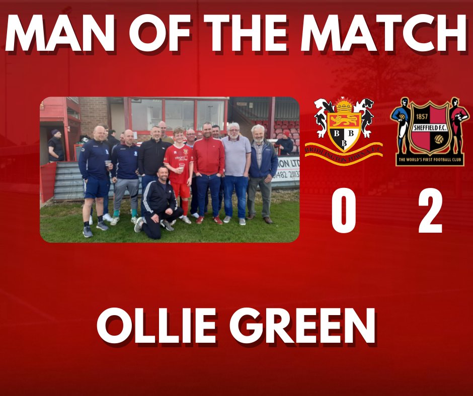 Thanks to this afternoon's Match Sponsor Graham Dowson(Design Formula) who chose Ollie Green as Man of the Match