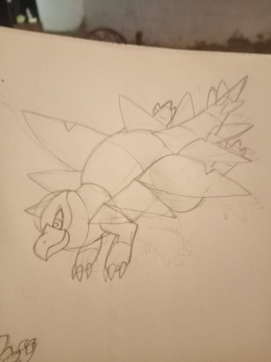 GRaptor28's tweet photo. Nuevo boseto de este stego volador inspirada en antiguas suposiciones muy rebuscadas en los inicios de la paleoteología #comission #comissionsopen #ComisionesAbiertas #fakemon #Pokemon #retofakemon #paleontology #Retro https://t.co/MpIF5DN0WZ
