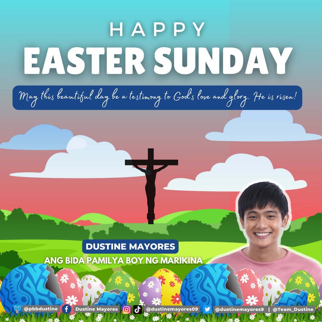 Team_Dustine's tweet photo. Praying that your Easter will be bright with the hope and joy of our risen Savior. Happy Easter, let's rejoice because He is risen!

#PBBTeenDustine | #DustineMayores 
@dustinemayores9 https://t.co/EnZkj71A67