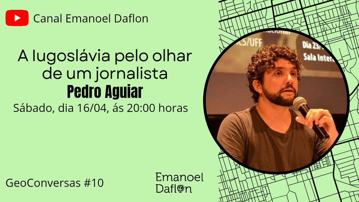 professordaflon's tweet photo. No GeoConversas de hoje teremos como convidado o jornalista e professor de jornalismo da UFF, Pedro Aguiar.
Falaremos sobre a Iugoslávia. https://t.co/QizJ4xrW0B