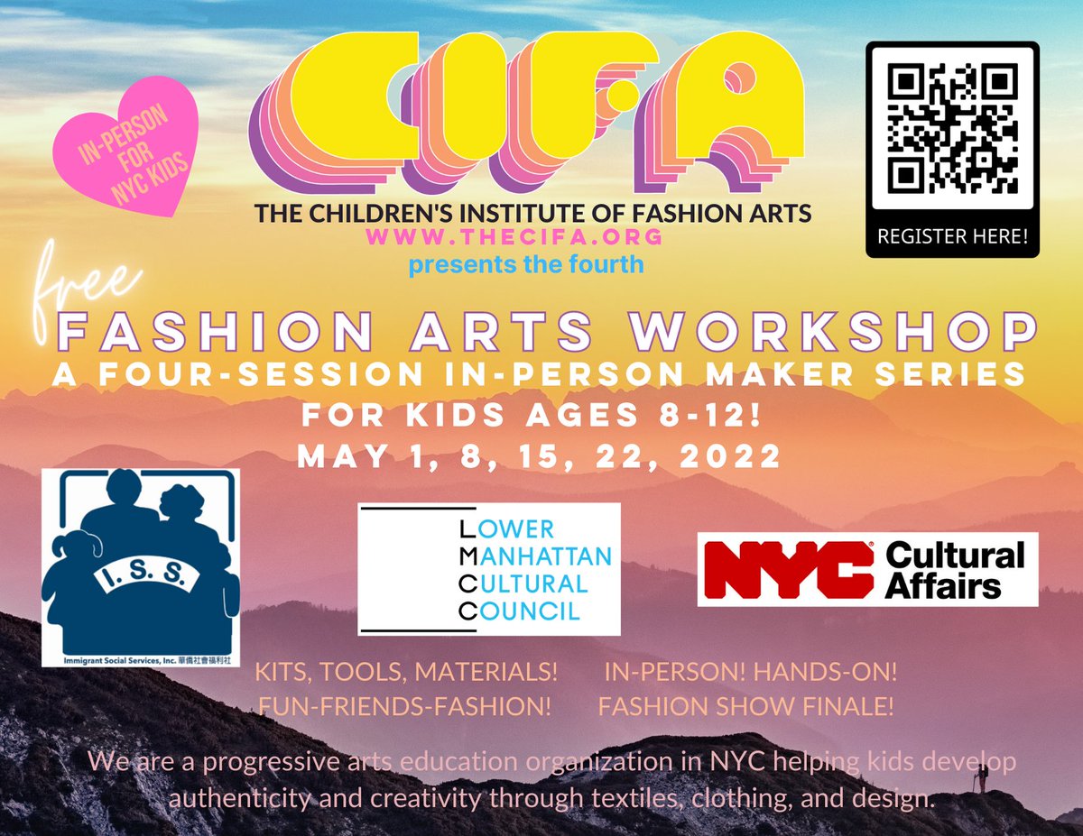 theCIFAorg's tweet photo. Free Fashion Arts Workshop for NYC Kids in May ages 8-12- https://t.co/LEPzBLVrcc https://t.co/n2PWK6OVio