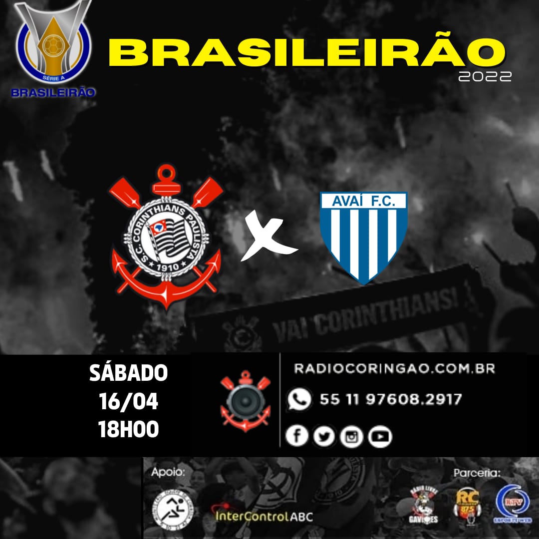 radiocoringao's tweet photo. 🏆 @Brasileirao
📊 2ªrodada
🏟 @NeoQuimicaArena
🗓 16/04
🕗 jornada às 18h,  jogo às 19h
⚽️ @Corinthians x @AvaiFC
🎙 @narradoreugenio
🎙 @LeandroLeite030
🎙 #HenriqueSilva
🎙 @Ricardo_xis
📻 87,5 FM Itaquera
💻 @radiocoringao
💻 @gavioesoficial
💻 @RadioCPMC

VAI, CORINTHIANS! https://t.co/zPjqdhZIxG