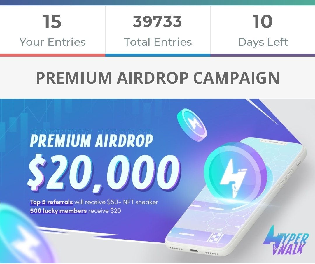 H_22_H's tweet image. 🔥 AIRDROP CAMPAIGN IS OFFICIALLY OPENED
Total reward: up to $20,000
Don't miss the chance to get exclusive NFT designed by yourself. 
#Hyperwalk #MovetoEarn #CollecttoEarn #Society #NFT #Sneakers #Collection #Blockchain #Web3 #BSC

Join Link 👇🏼

wn.nr/NZUddT