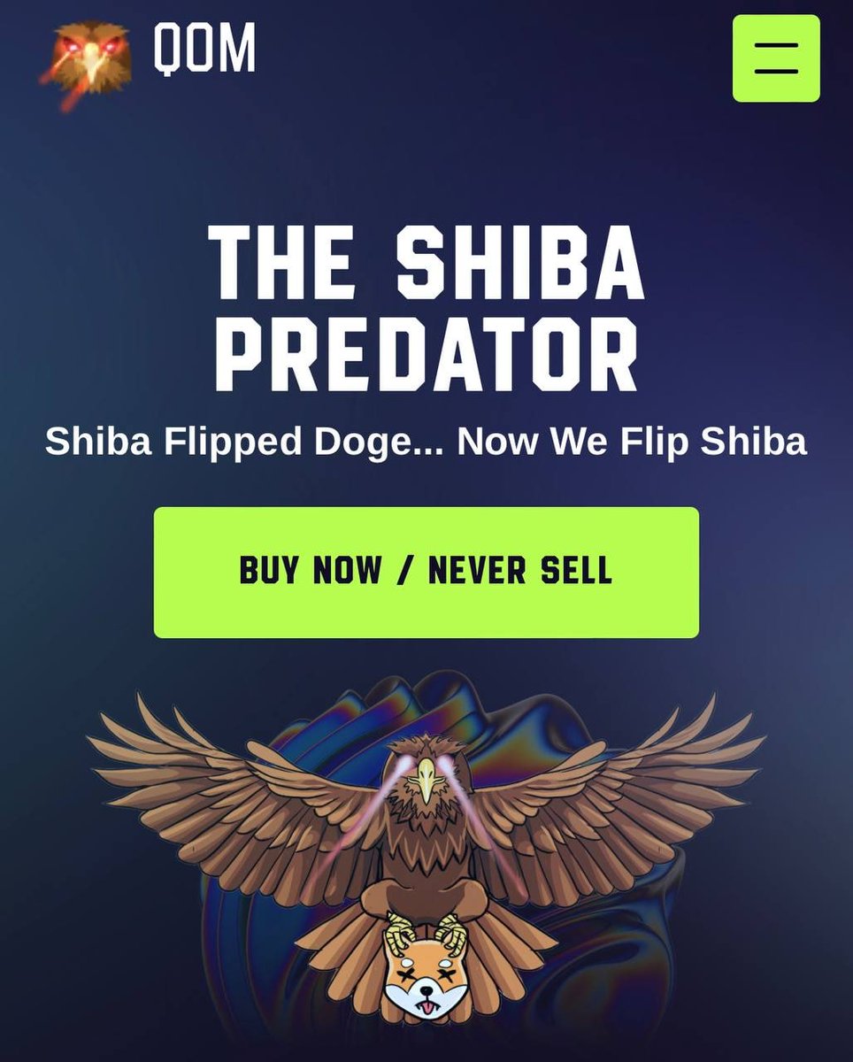 🦅 QOM - The Shiba Predator
💎 Diamond Hands 💎
🙅 0% Team wallet 100% public
🔥 40% Supply burned
Community driven 🚀 Join the community 
✅ linktr.ee/shibapredator
🦅🦅🦅🦅🦅🦅🦅🦅🦅🦅🦅
<a href="/elonmusk/">Elon Musk</a> <a href="/cz_binance/">CZ 🔶 BNB</a> <a href="/RyoshiResearch/">Ryoshi</a> <a href="/ShibaPredator1/">QOM - Shiba Predator</a> <a href="/VitalikButerin/">vitalik.eth</a> @Ajpoof @Qominsider1