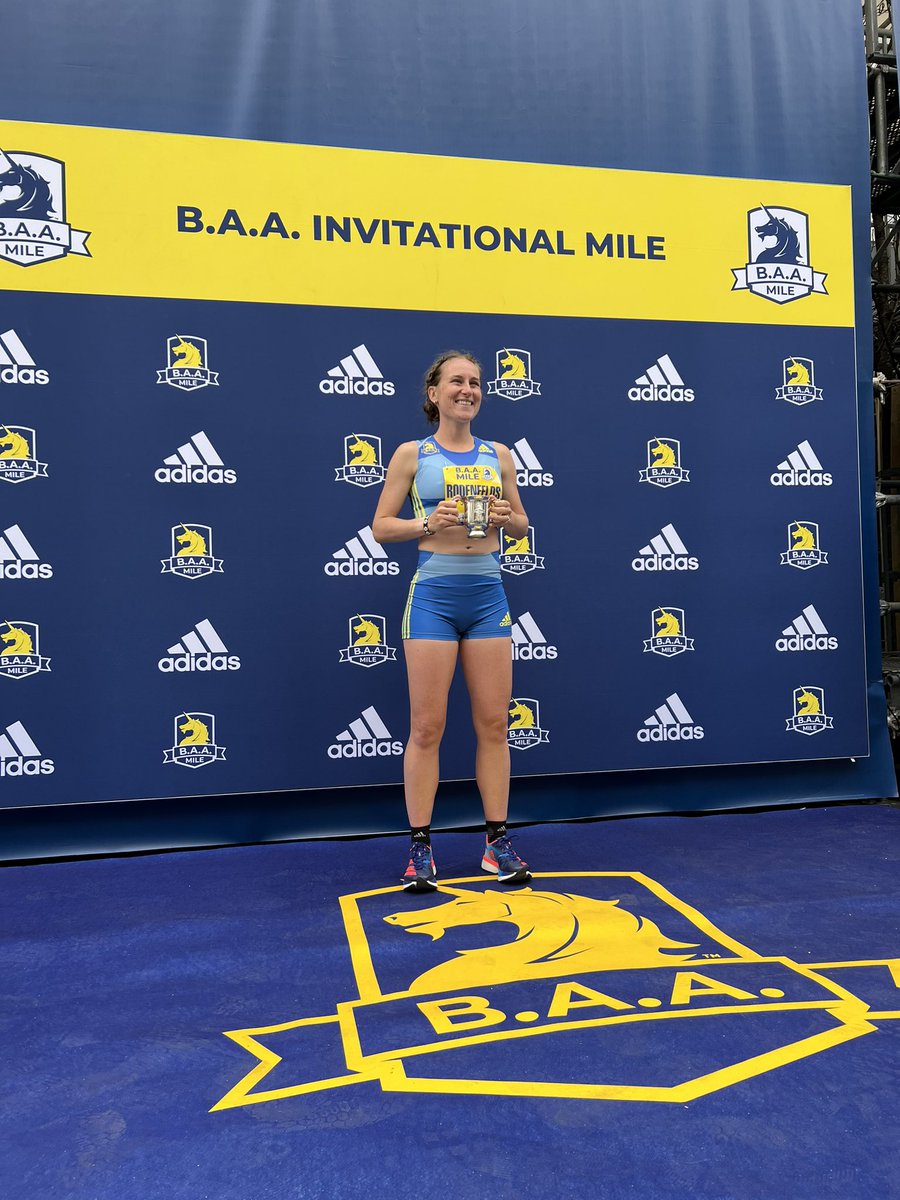 RunTeamBAA's tweet photo. B.A.A. High Performance Team member @Annie_Rodenfels placed first today at the @BAA Invitational Mile with a photo finish in a time of 4:35.51 🤯

Congratulations Annie! 👏👏👏 https://t.co/BVQ6jKKqkM