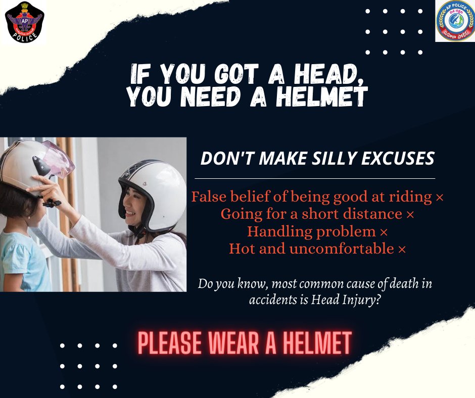 mahilapolicevzm's tweet photo. If you got a head, you need a helmet'
#Mahilapolice, Nellimarla Mandal along with Smt. Mangaveni Ma'am, CI, Nellimarla PS creating awareness to public on #drunkanddrive, #minordriving, #speeddriving and #wearinghelmet.
@APPOLICE100 @Policevzm @sdpovzm https://t.co/39ddYn2SBx