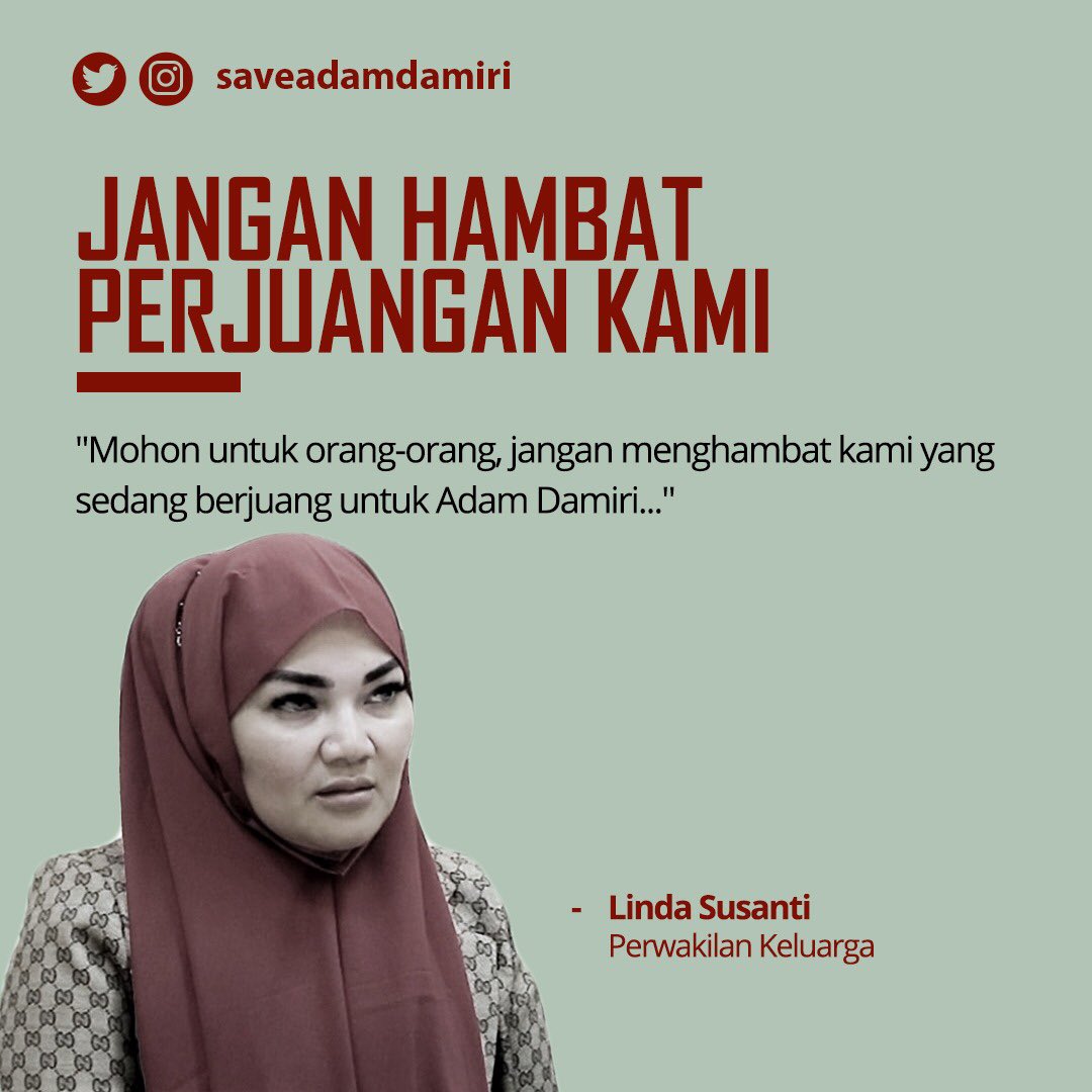 KoalisiSPSK's tweet photo. Untuk Abah,
Perjuangan tidak akan berhenti.

#BebaskanAdamDamiri https://t.co/jMM7RsF30A