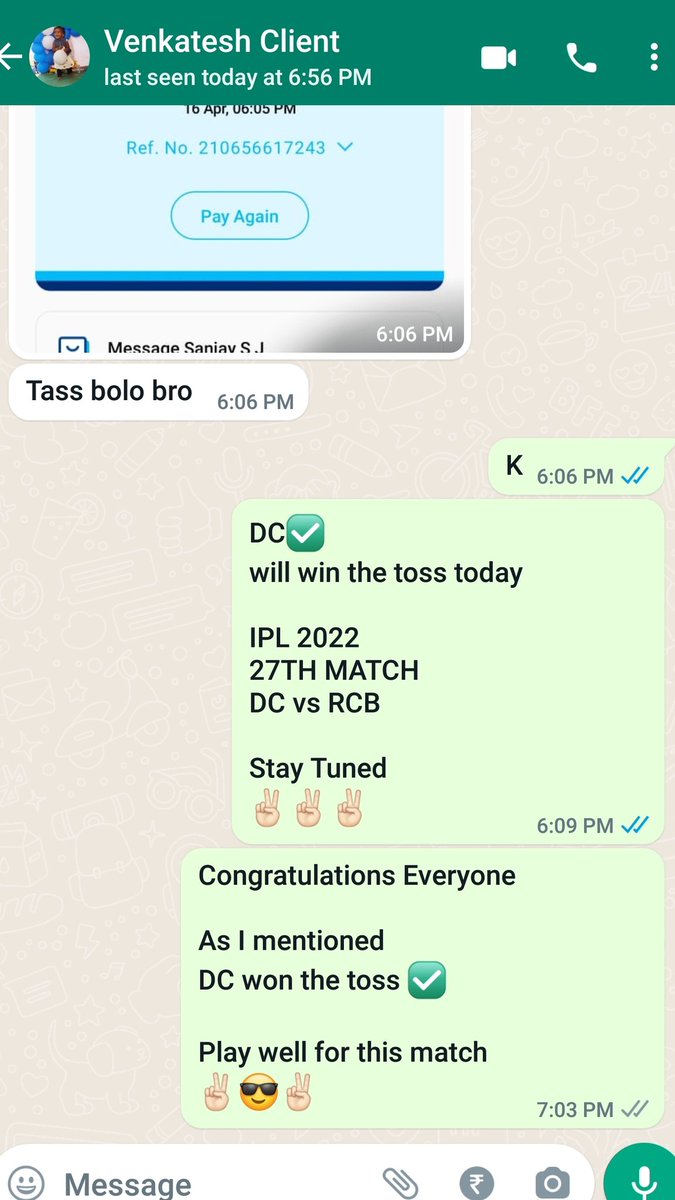AskMeReport's tweet photo. Congratulations Everyone 

As I mentioned 
DC won the toss ✅

Play well for this match 
✌🏻😎✌🏻

#iplprediction 
#RCBvsDC 
#TATAIPL2022 https://t.co/wPelsZ8Xg0