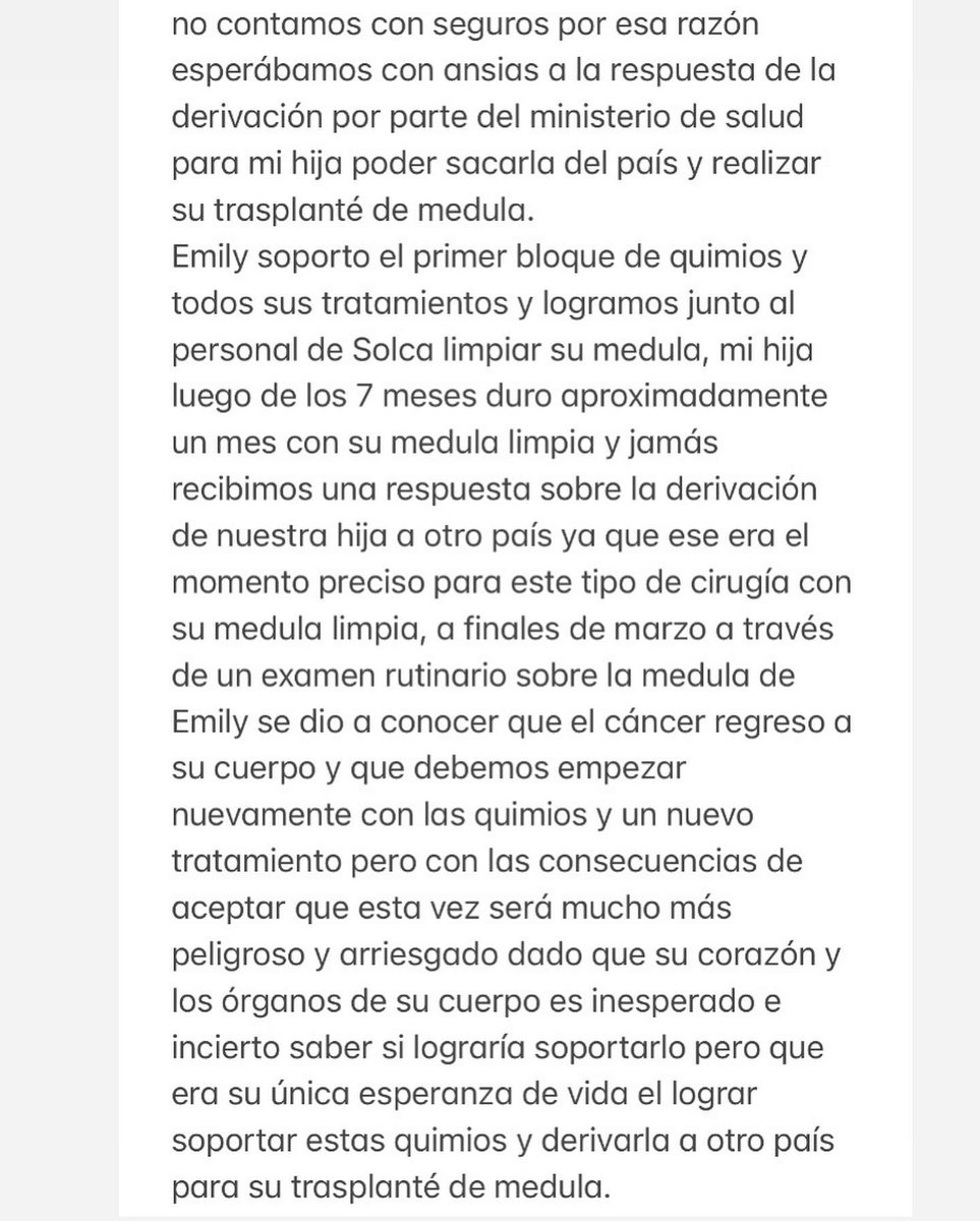 salvemosaEmily's tweet photo. #Emilytransplantedemédulaósea @LassoGuillermo @EcuavisaInforma @elcomerciocom @Expresoec @teleamazonasec @ecuavisa @Salud_Ec @XimenaGarzon11 https://t.co/qI4VbXhkIG