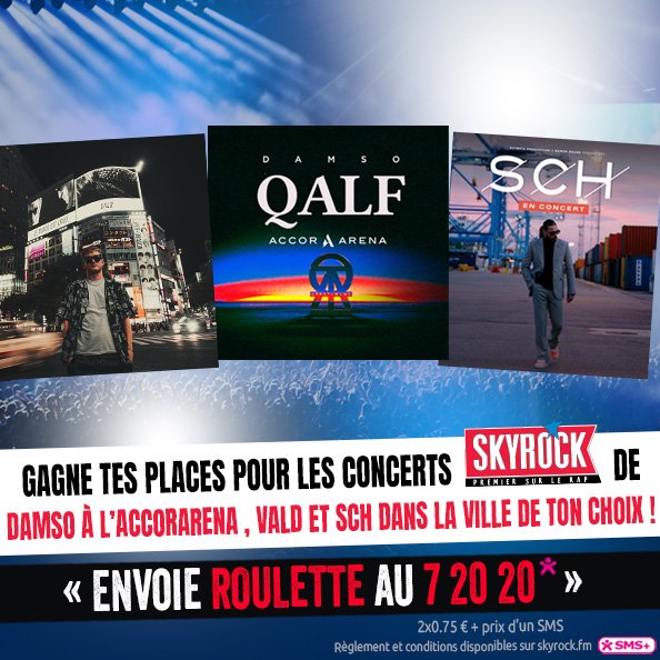 SkyrockFM's tweet photo. À 16H #Double @vald_ld sur #Skyrock avec @PriskaOfficiel..!
🎧 #Péon & #Désaccordé
▶️ https://t.co/80SMmalfU0
#V4ldTour
#TournéeSkyrock à gagner dans la #Roulette..! https://t.co/qDyPrdeuKr