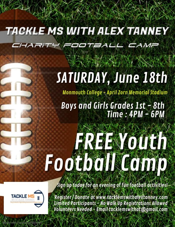 Alex Tanney (@alextanney) on Twitter photo 2022 Tackle MS Youth Football Camp. Camp is limited to 200 kids. Sign up / donate at tacklemswithalextanney.com
All proceeds go straight toward <a href="/terrywahls/">Dr. Terry Wahls</a> MS research at <a href="/uiowa/">University of Iowa</a> 2022 Tackle MS Youth Football Camp. Camp is limited to 200 kids. Sign up / donate at tacklemswithalextanney.com
All proceeds go straight toward <a href="/terrywahls/">Dr. Terry Wahls</a> MS research at <a href="/uiowa/">University of Iowa</a>