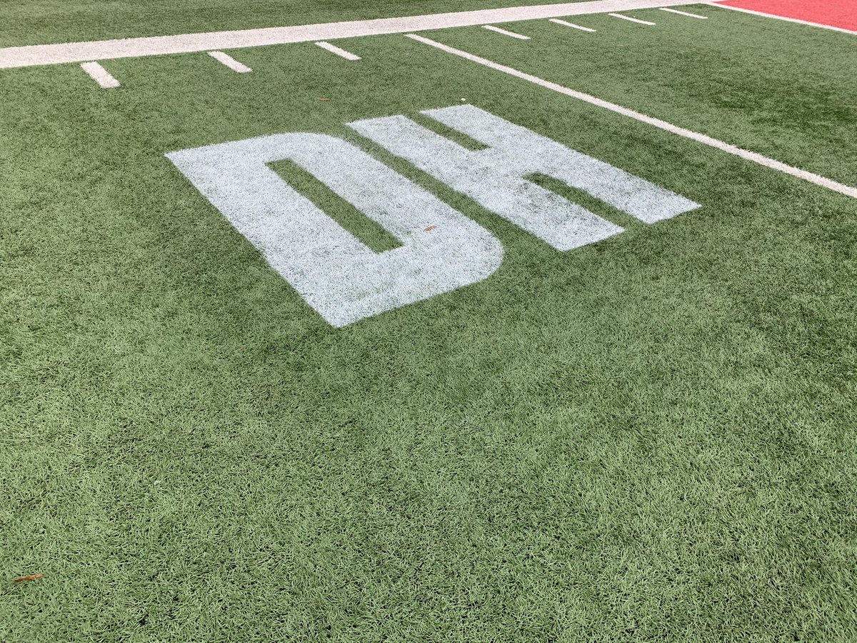 Closer look at the on-field tribute to Dwayne Haskins today in the Horseshoe.