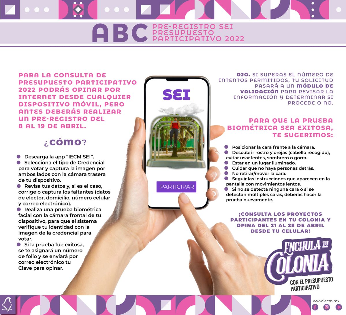 Distrito19IECM's tweet photo. Pre-registrate para participar por internet en la Consulta de Presupuesto Participativo 2022. Invita a tus familiares, vecinas y  vecinos a que también lo hagan.
📲 Descarga la app en: 
https://t.co/68Xw9l1MYW

#YoSoyParticipación

#EnchulaTuColonia

@ParticipaIECM

#DD19 https://t.co/21KKvGsfRj