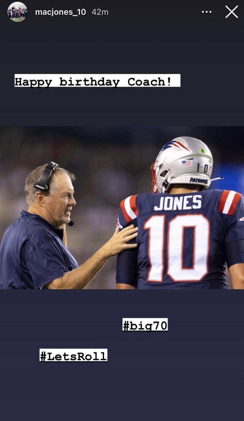 Mac Jones wishes Bill Belichick a happy birthday on the coach s favorite platform, InstaFace. 