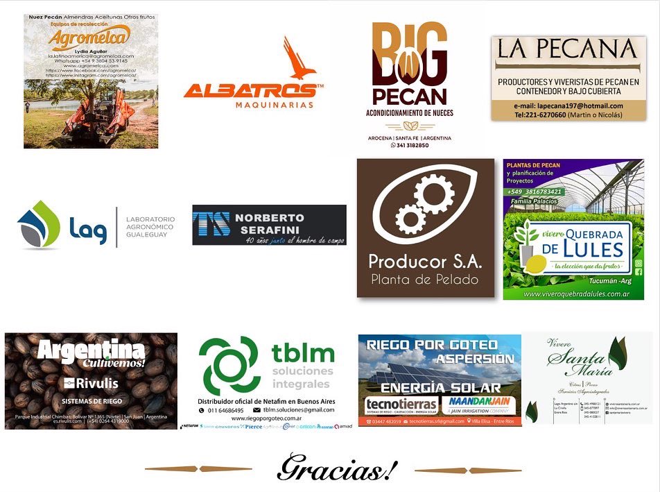 ClusterdelPecan's tweet photo. GRACIAS a nuestros sponsors! 

Queremos hacer una mención especial a las empresas auspiciantes que gracias a su apoyo incondicional pudimos llevar adelante las XIII Jornadas Tecnico Comerciales y realizar las actividades que nos proponemos. Gracias por acompañarnos siempre! 🙏🏼👏🏻 https://t.co/nuiZyqEIyb