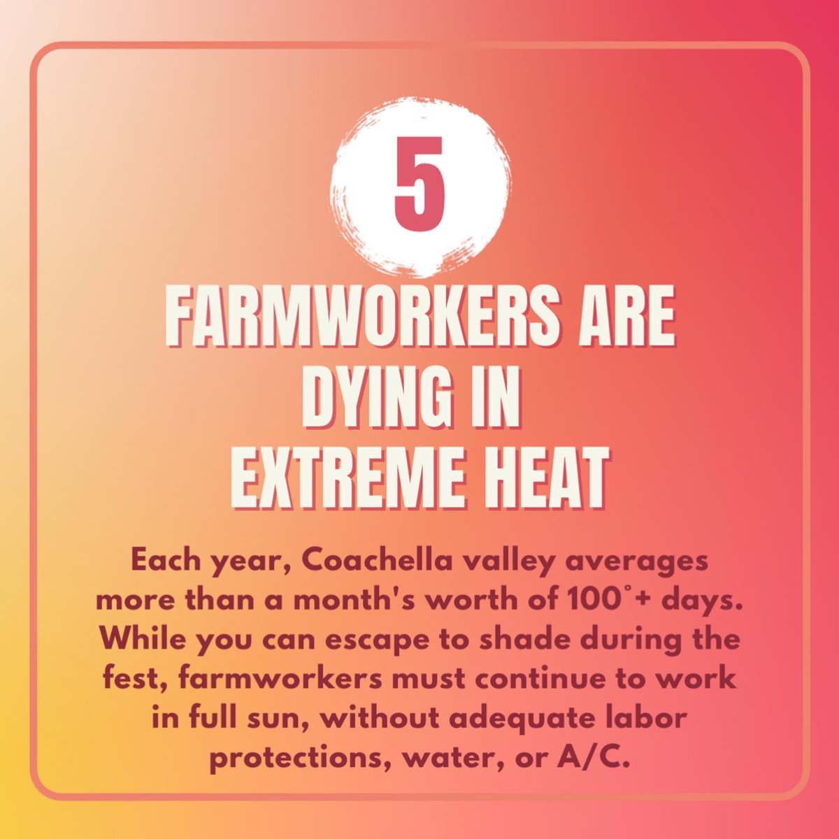 Farmworkers are dying in extreme heat. #Coachella #Coachella2022