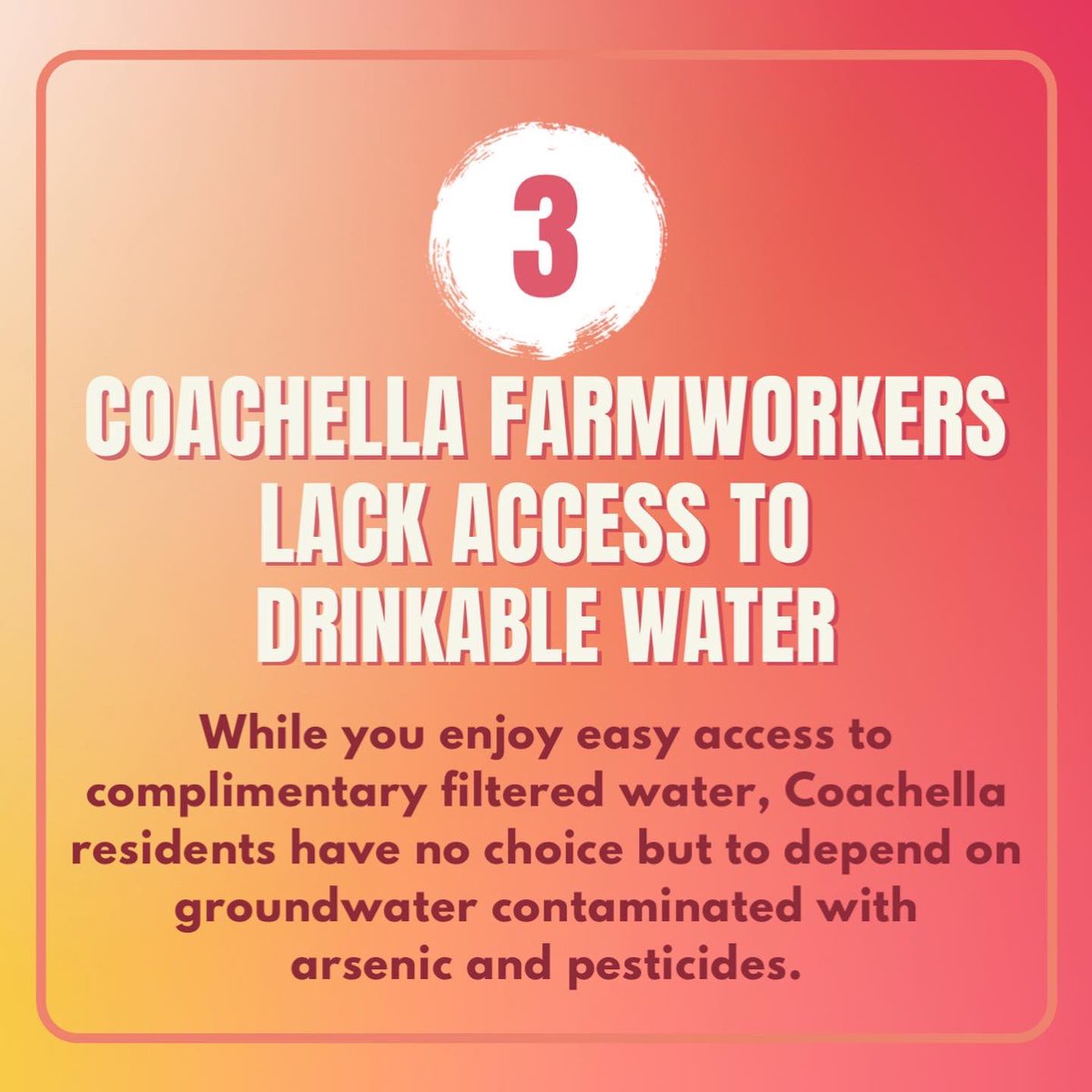 Coachella farmworkers lack access to drinkable water. #Coachella #Coachella2022 #environmentaljustice