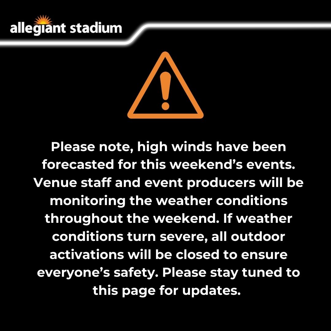 AllegiantStadm's tweet photo. Please stay tuned to this page for updates prior to coming to the stadium today. https://t.co/6OVhuKQfBU