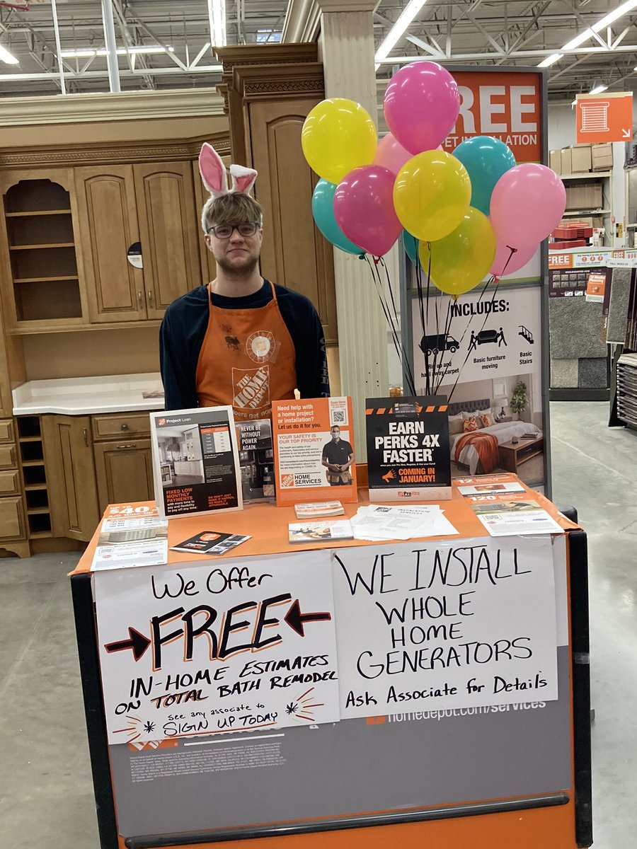 Our very own Easter Bunny came to help push leads today <a href="/Depot6830/">Home Depot 6830</a>.
