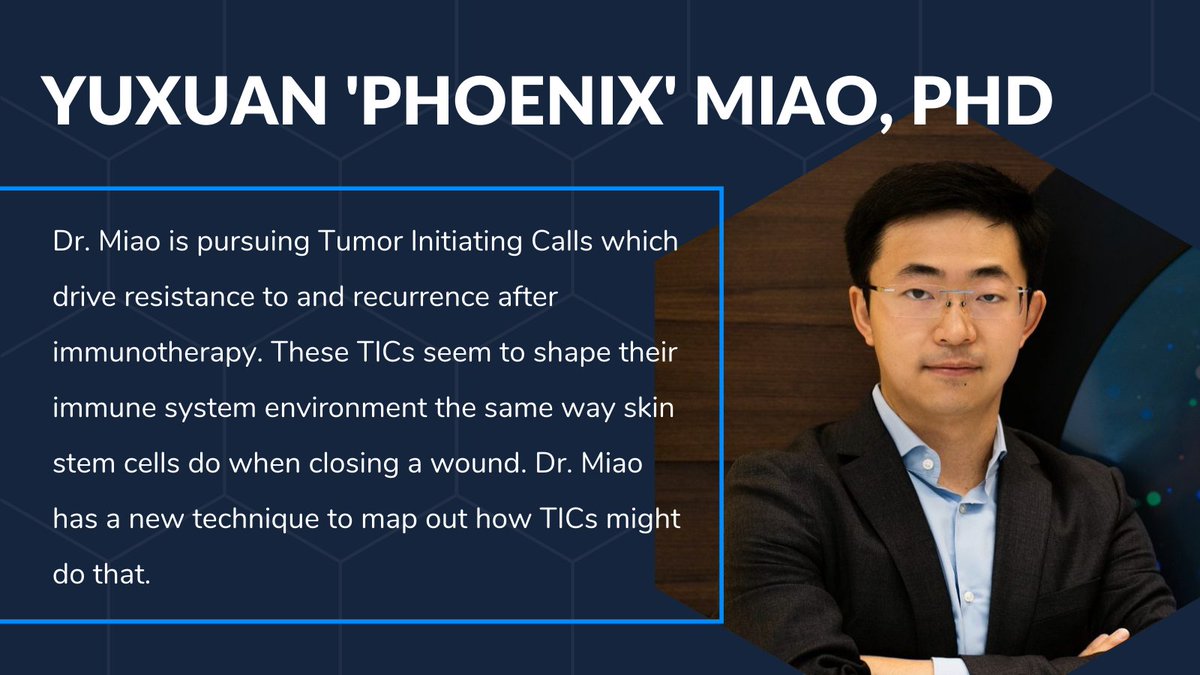Cancer Research Foundation (@cancerrf) on Twitter photo Meet Young Investigator <a href="/YMphoenix/">Yuxuan (Phoenix) Miao</a>. His research asks "How might tumor initiating cells hijack stem cell features to evade immunotherapy?"
Read about his work at cancerresearchfdn.org/recipient/yuxu…
#cancerresearch #immunotherapy Meet Young Investigator <a href="/YMphoenix/">Yuxuan (Phoenix) Miao</a>. His research asks "How might tumor initiating cells hijack stem cell features to evade immunotherapy?"
Read about his work at cancerresearchfdn.org/recipient/yuxu…
#cancerresearch #immunotherapy