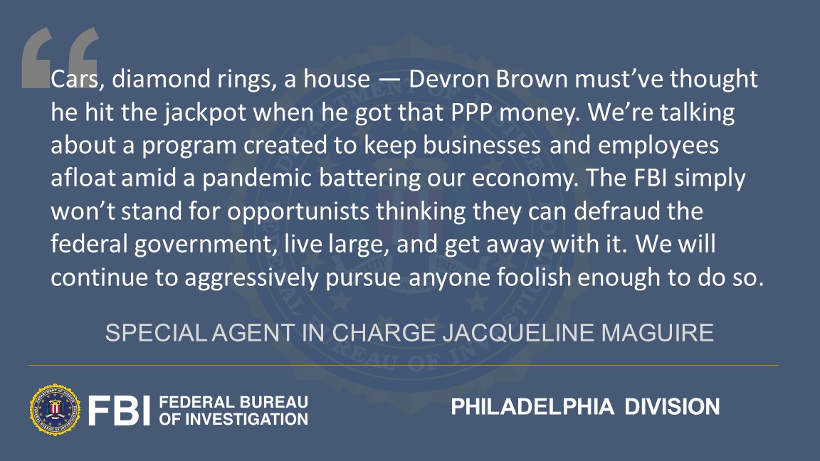 FBI Philadelphia (@fbiphiladelphia) on Twitter photo After an investigation by #FBI Philly & <a href="/FHFA/">U.S. Federal Housing (FHFA)</a>-OIG, a Philadelphia man has been sentenced to more than 6 years in prison for stealing nearly $1 million in Paycheck Protection Program funds. justice.gov/usao-edpa/pr/p… After an investigation by #FBI Philly & <a href="/FHFA/">U.S. Federal Housing (FHFA)</a>-OIG, a Philadelphia man has been sentenced to more than 6 years in prison for stealing nearly $1 million in Paycheck Protection Program funds. justice.gov/usao-edpa/pr/p…