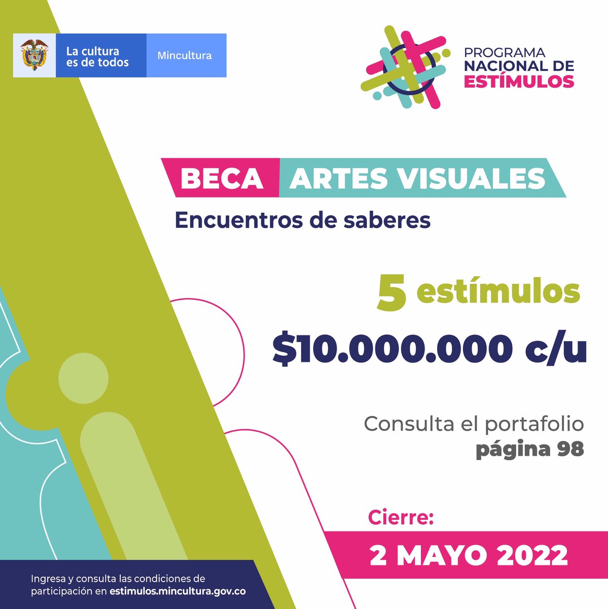 Esta beca tiene como propósito incentivar la creación de una obra entre artistas contemporáneos y artistas que manejan saberes ancestrales o patrimoniales. 

Conoce todas las bases y condiciones de esta convocatoria ingresando al link de nuestro perfil.