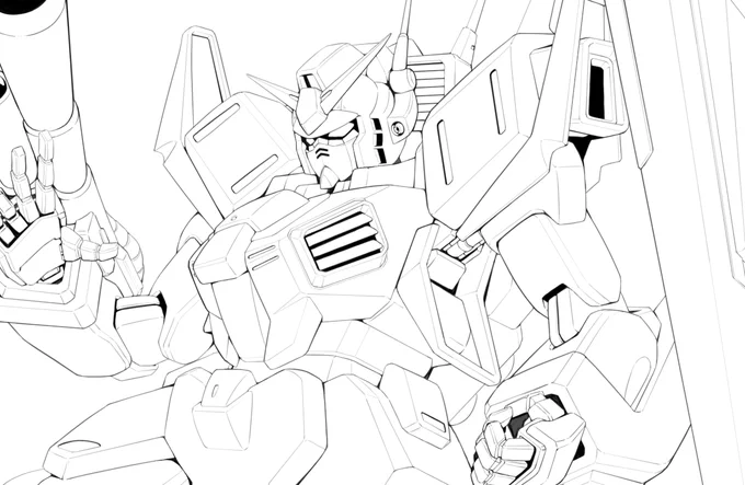 #フルアーマーMS大図鑑 下書き。フルアーマーガンダムMk-Ⅱ。全身描いてます 