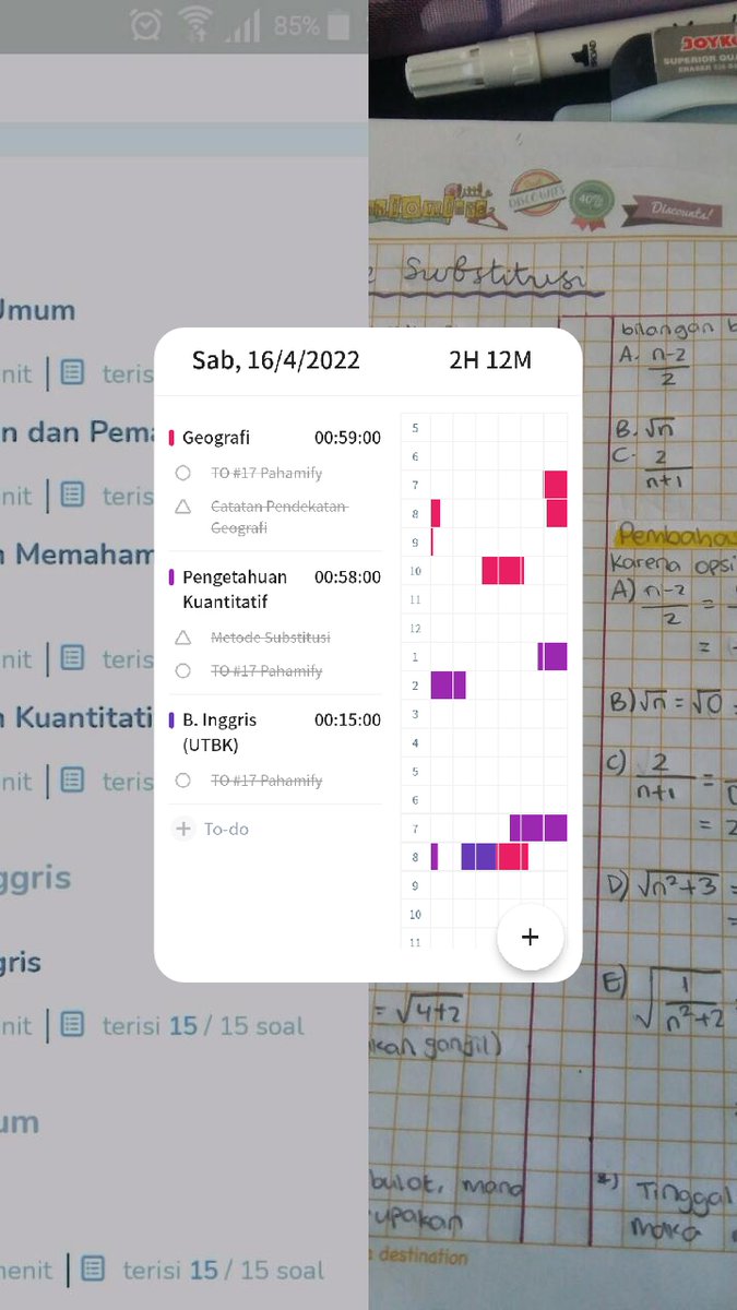 studyingbaso's tweet image. [2022-04-16]

persebaran waktunya berantakan ya.. tapi gpp deh karena tadi pas ngerjain PK aku bisa jawab sebagian besar, senang banget 😁 urusan benar salah nanti aja hehehehe