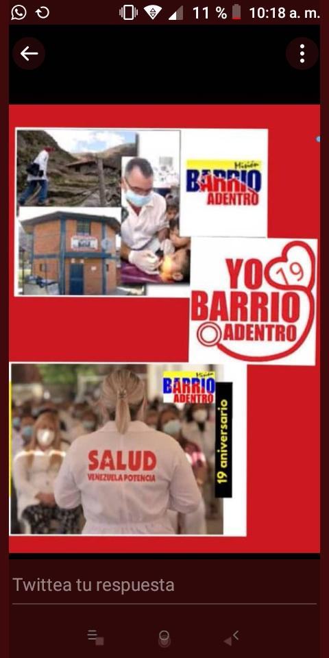 “Cuando se hable de entrega, compromiso, sacrificio, altruismo e Internacionalismo habrá que hablar de los hombres y mujeres que han podido ayudar a los más nesecitados”

#Aniversario19BarrioAdentro #CubaViveYTrabaja #CubaViveEnSuHistoria <a href="/MINSAPCuba/">Ministerio de Salud Pública de Cuba</a> 
<a href="/cdi_acacias/">CDI Las Acacias,Distrito Capital</a>