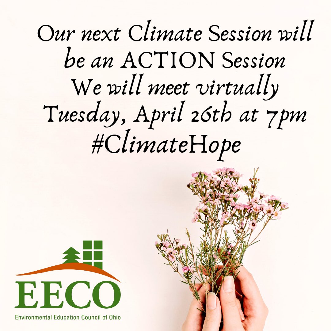 Join EECO on Tuesday, April 26th at 7pm for the second session of the Climate Hope Sessions. A zoom link will be sent to all registrants before the listening session. eeco-online.org/event-4782757