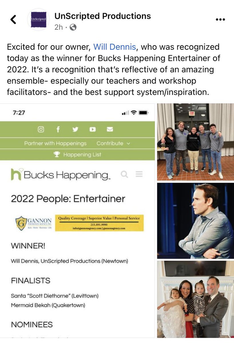 williamjdennis's tweet photo. Wahoo- excited to win @buckshappening 2022 Entertainer. Such affirmation of all the work @UnScriptedProd and our focus on #joy #acceptance #fun and #entertainment https://t.co/hQKZ4X8AjP