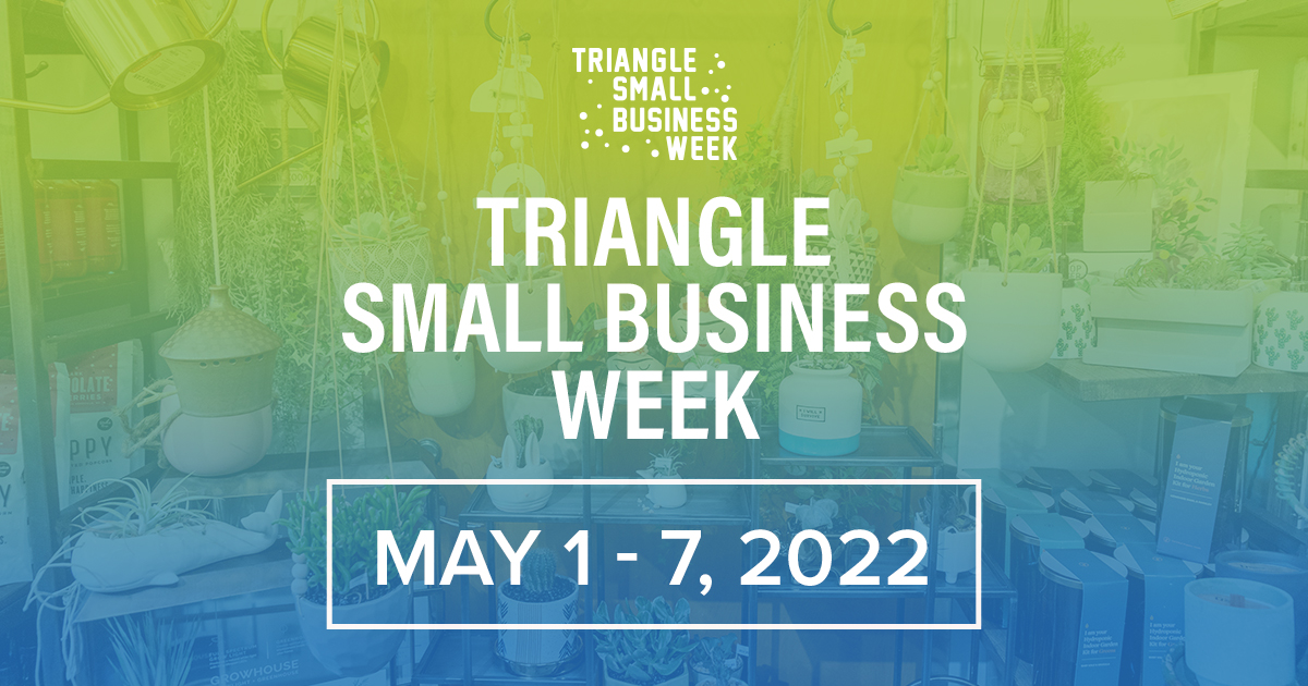 Celebrate the more than 60,000 Small Businesses in our area and all they do to help grow the region during Triangle #SmallBusiness Week, May 1–7. 🎉 #TriSmallBiz22 🎉 
trianglesmallbusinessweek.com