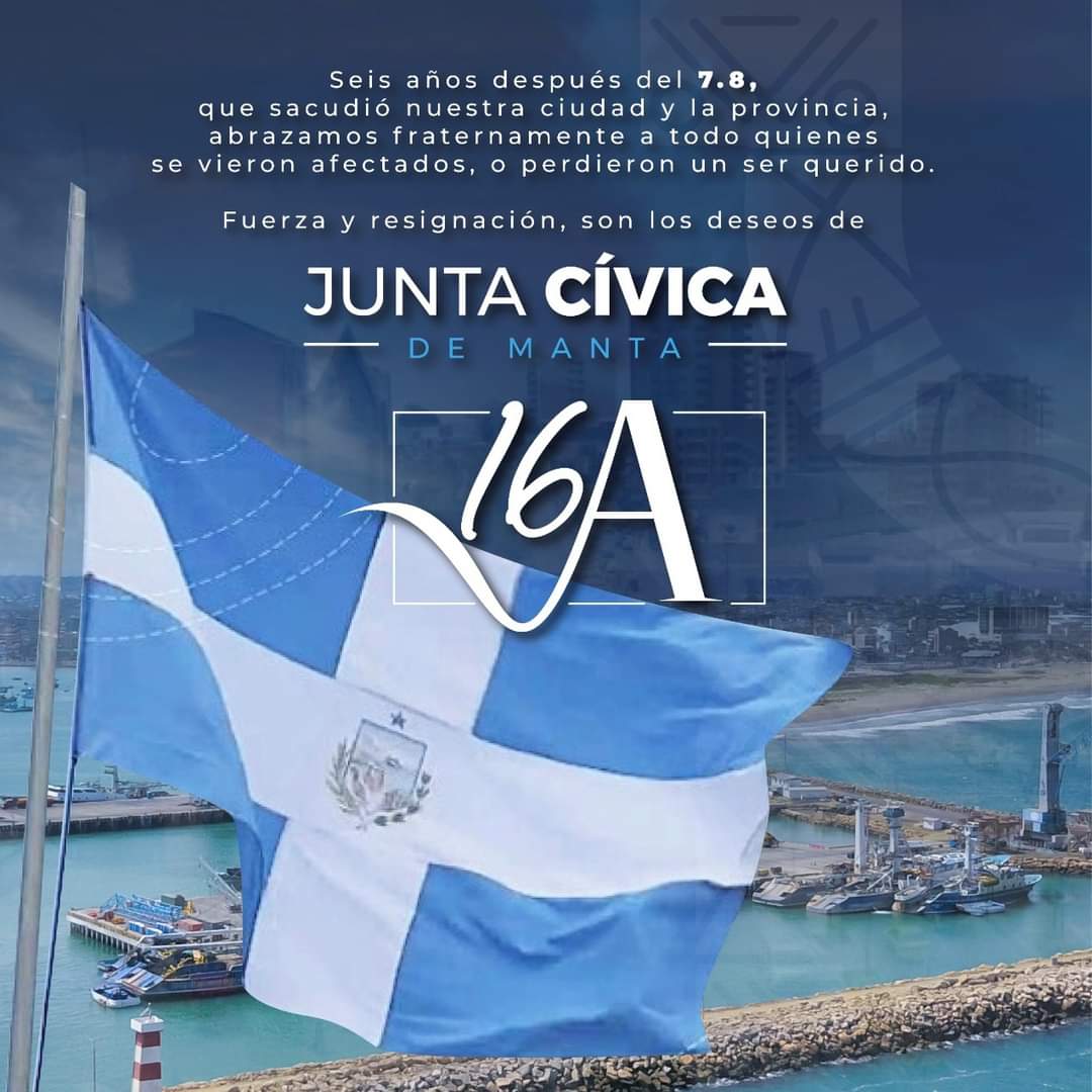 MantaJunta's tweet photo. 🤍💪🏙️
Manta, Manabí: hogar de gente resiliente y luchadora. Nunca olvidaremos aquel 16 de abril, donde la ciudad que nos vio nacer, renació con nosotros. 

Abrazamos fuerte y fraternamente a los afectados y a todos quienes perdieron un ser querido en este fatídico día. https://t.co/jdBCQGEEjA