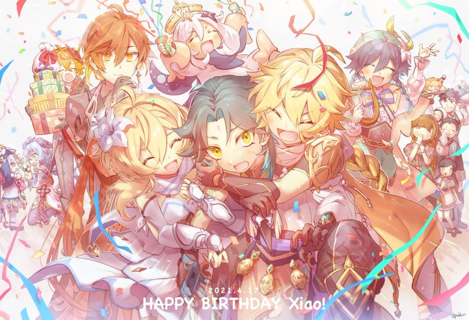 フライングお祝い。魈さん誕生日昨年の絵です🎉 