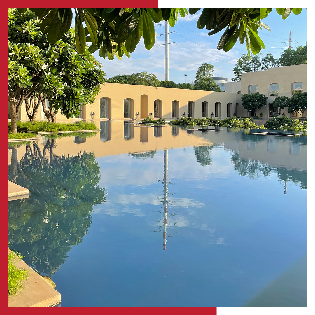TridentHotels's tweet photo. Enjoy the rejuvenating stillness of nature, complemented by pastel tones and the hotel’s architecture.
#TridentGurgaon #TridentHotels #Gurgaon https://t.co/tU5K9YJFJx