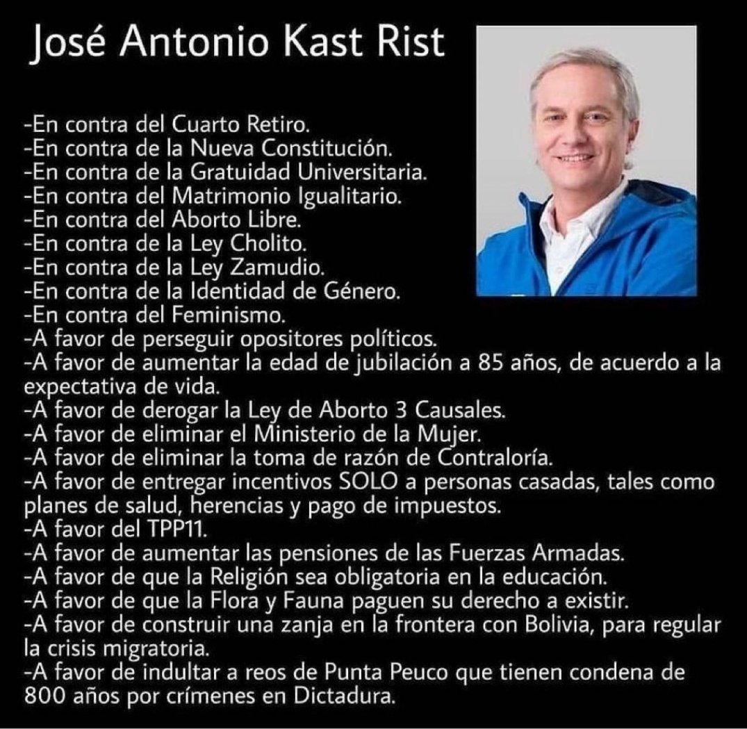 RealPatriiot's tweet photo. @lorevegam @joseantoniokast Uff si, pedazo de candidato el mitomano. https://t.co/l4TU1GDZ18